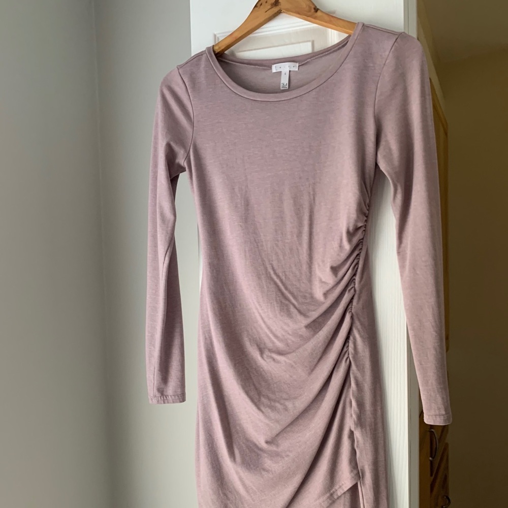 Leith Long Sleeve Dress Nordstrom Small Purple